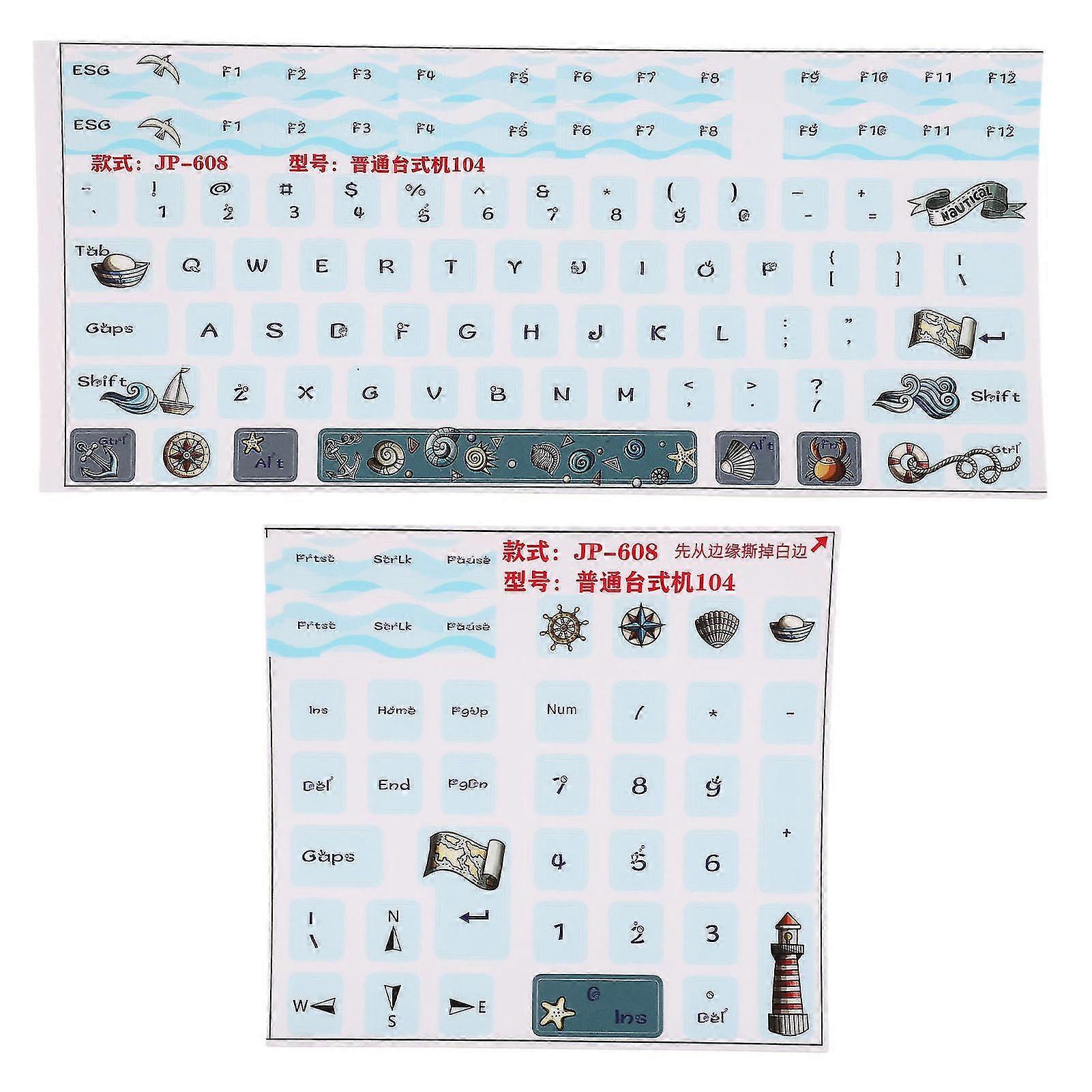 Universal Wear Resistant Frosted Process Mechanical Keyboard Stickers - 2pcs