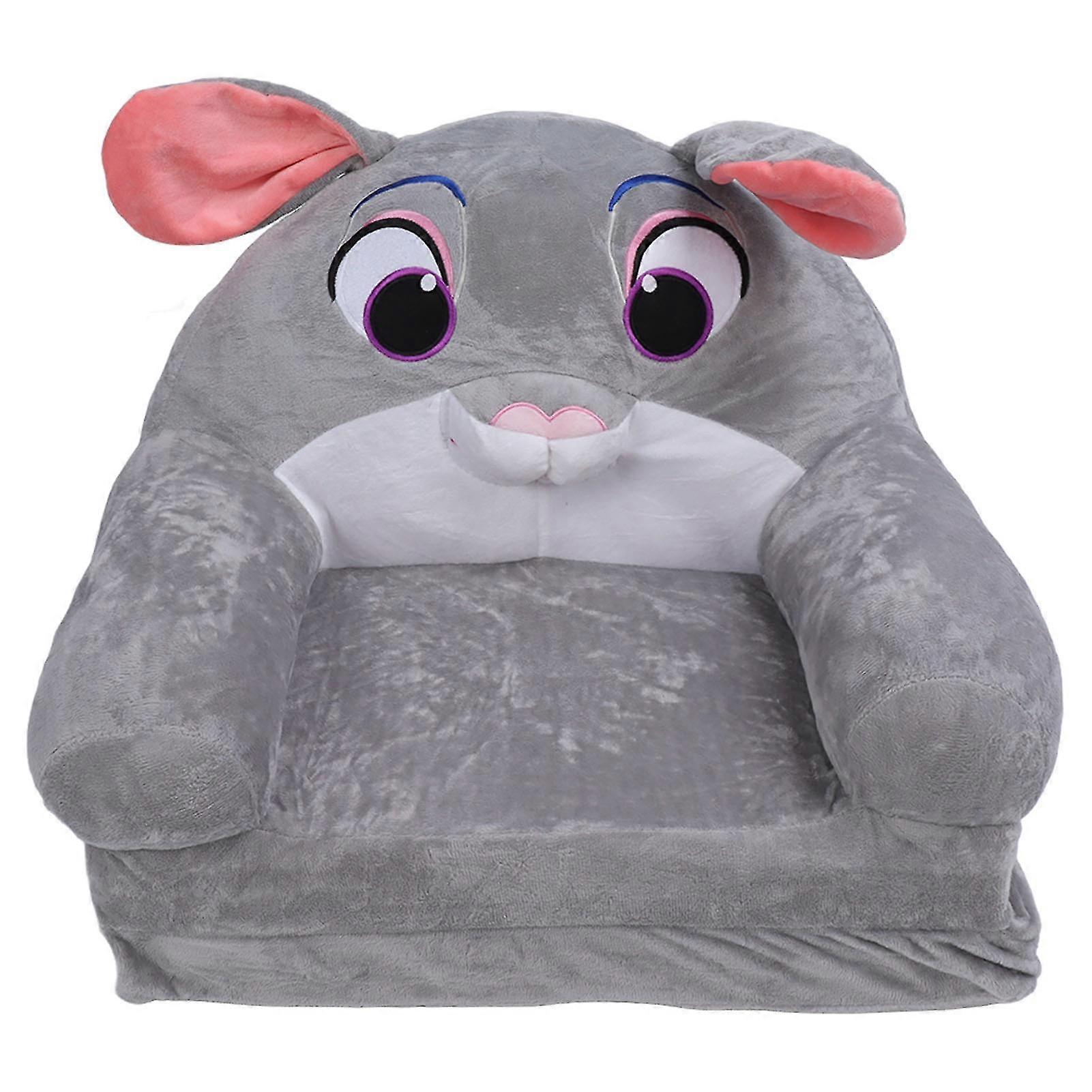 Cute Cartoon Rabbit Foldable Kids Sofa Bed with Armrests - 2 Layers