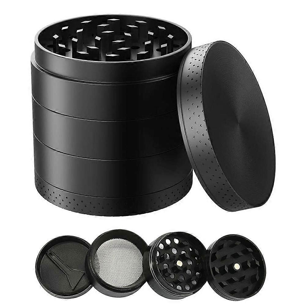 Grinder in 4-part kitchen crusher made of metal for crushing and shredding herbs, spices