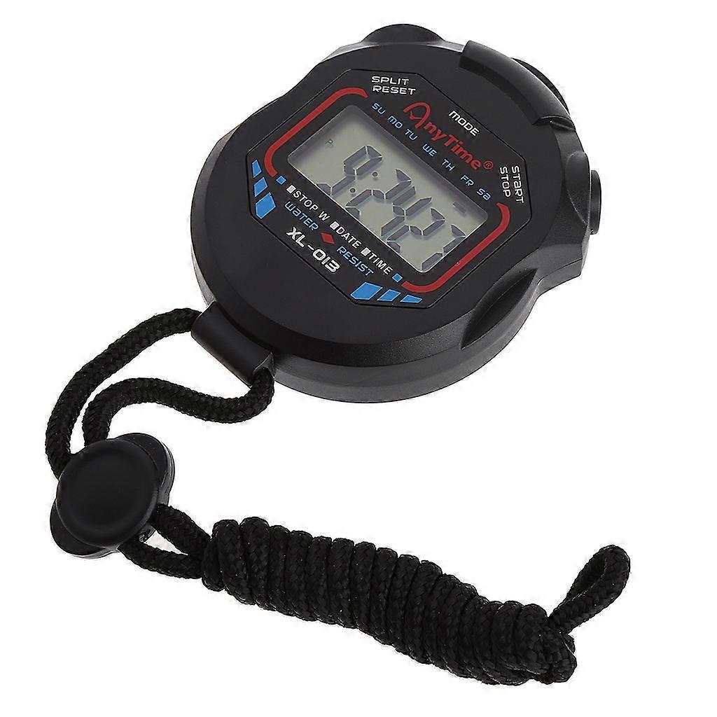 Classic Digital Handheld LCD Chronograph Sports Stopwatch Timer for w/string
