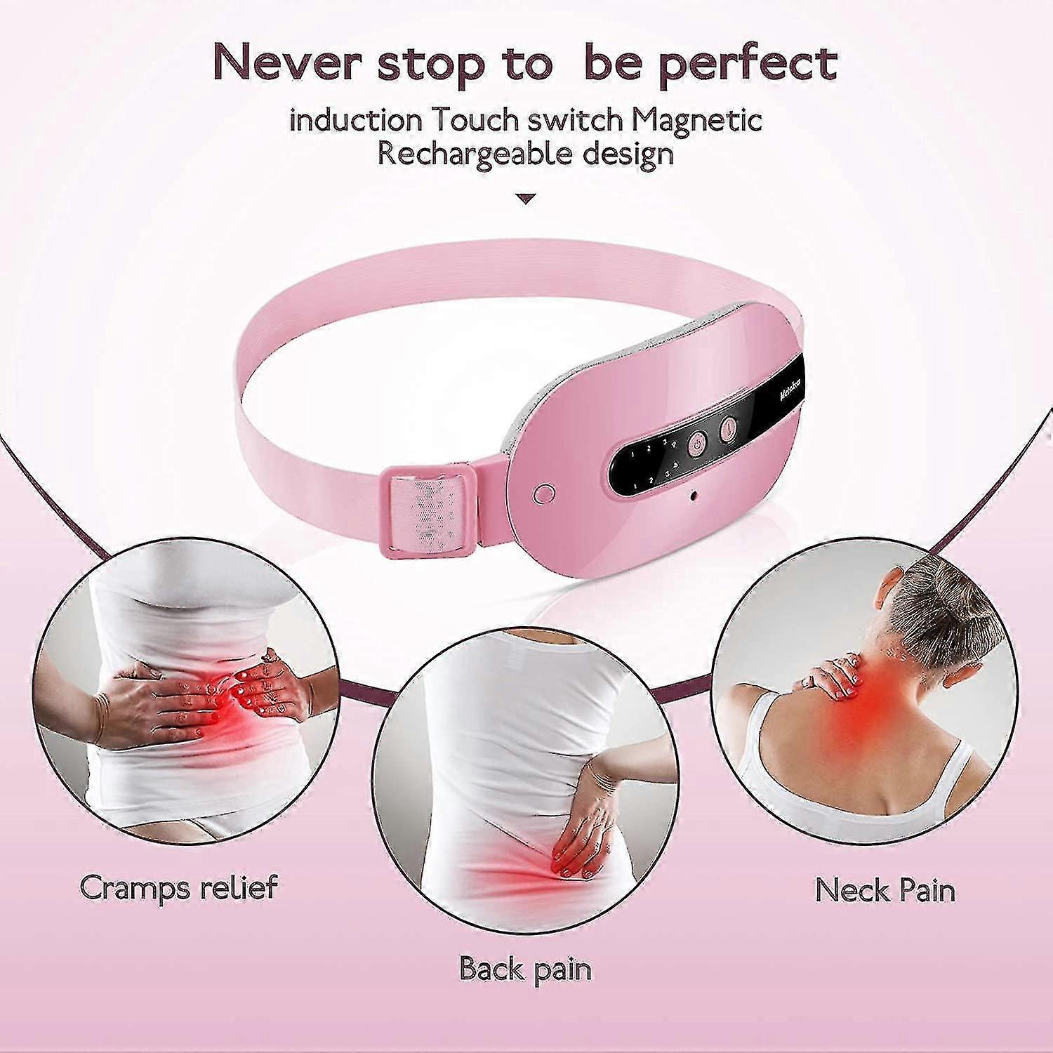 Portable Cordless Heating Pad With 3 Heat Levels And 3 Vibration Massage Modes(pink)