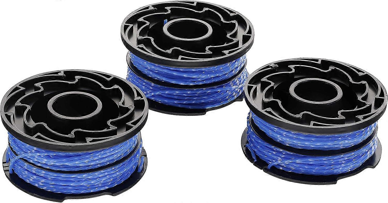 BLACK+DECKER 3 Pack Replacement Spools for Edger, Reflex Plus Self-Reel Spool, 3 x 12m Nylon Line, 1.5mm Line, A6441X3-XJ Blue