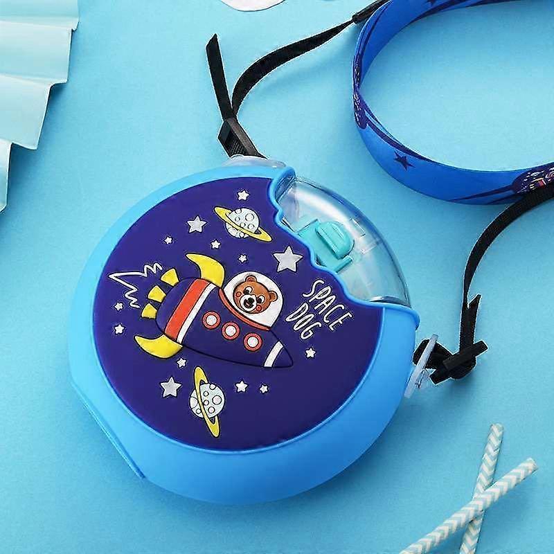 Donut Cute Plastic Summer Strap Water Cup Blue Rocket 300ml