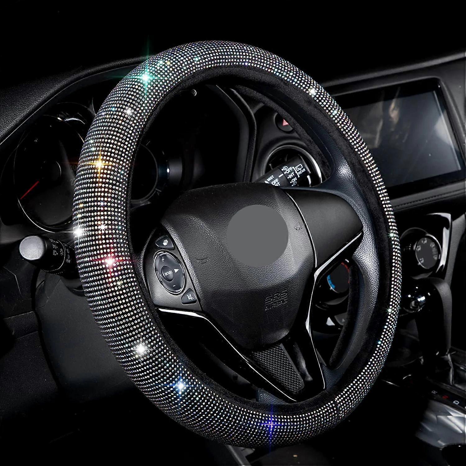 Bling Bling Crystal Diamond Steering Wheel Cover,Sparkling Car Wheel Protector
