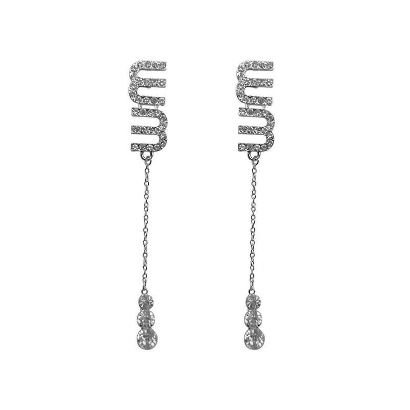 Letter E Pendant Alloy Long Earrings for Women