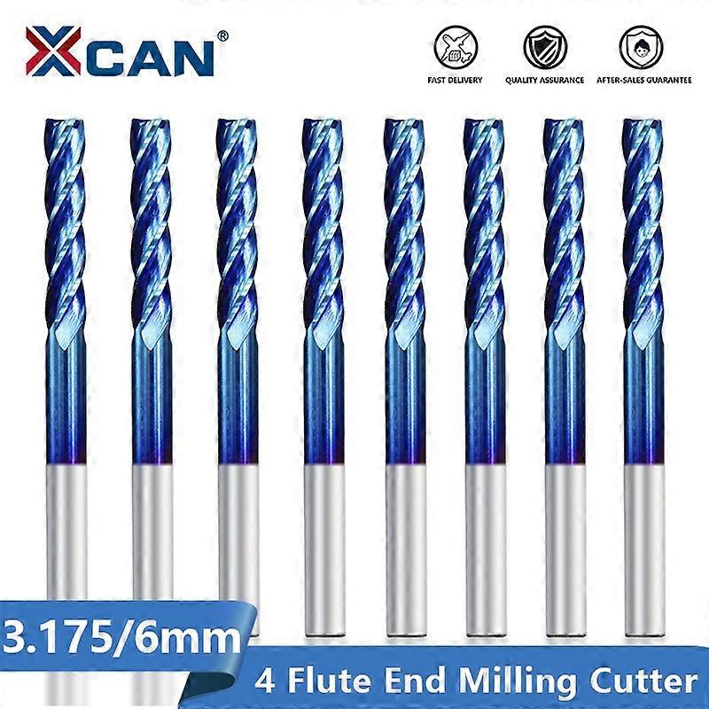 Carbide Milling Cutter 4 Flute CNC Router Bit 3175-6mm Shank Flat Milling Bit for Aluminum Brass Cutting CNC End Mill