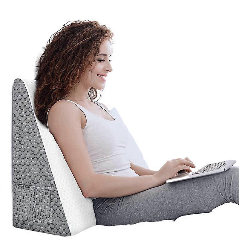 Bed Wedge Pillow for Sleeping, Memory Foam Top Incline Cushion