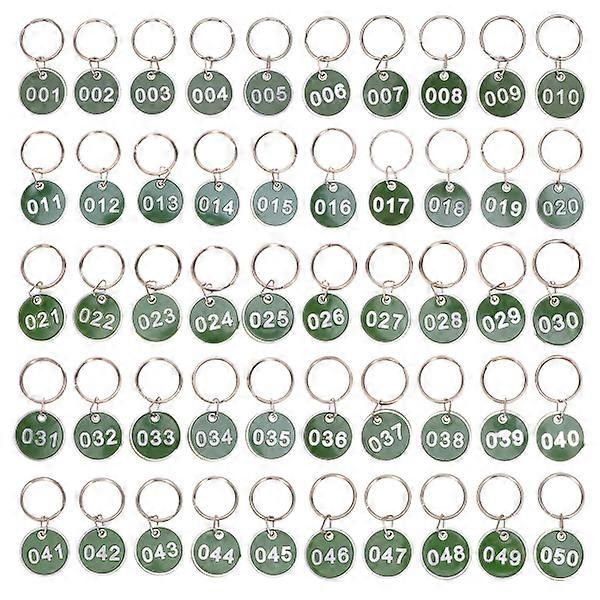 50 pezzi in acciaio inossidabile portachiavi portachiavi tag numerati tag chiave metallo numero tag chiave numero numero portachiavi numero