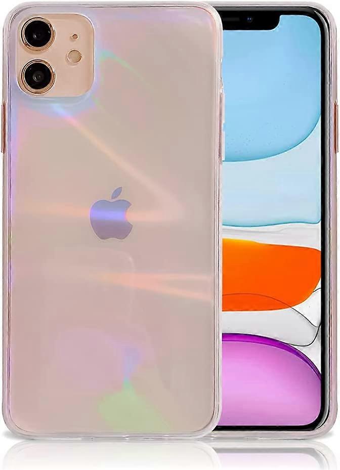 Compatible with iPhone 11 Case, Clear Glitter Bling Rainbow Design for Women Girls Soft TPU Shockproof Anti-Scratch Protective Cases for iPhone 11- (C