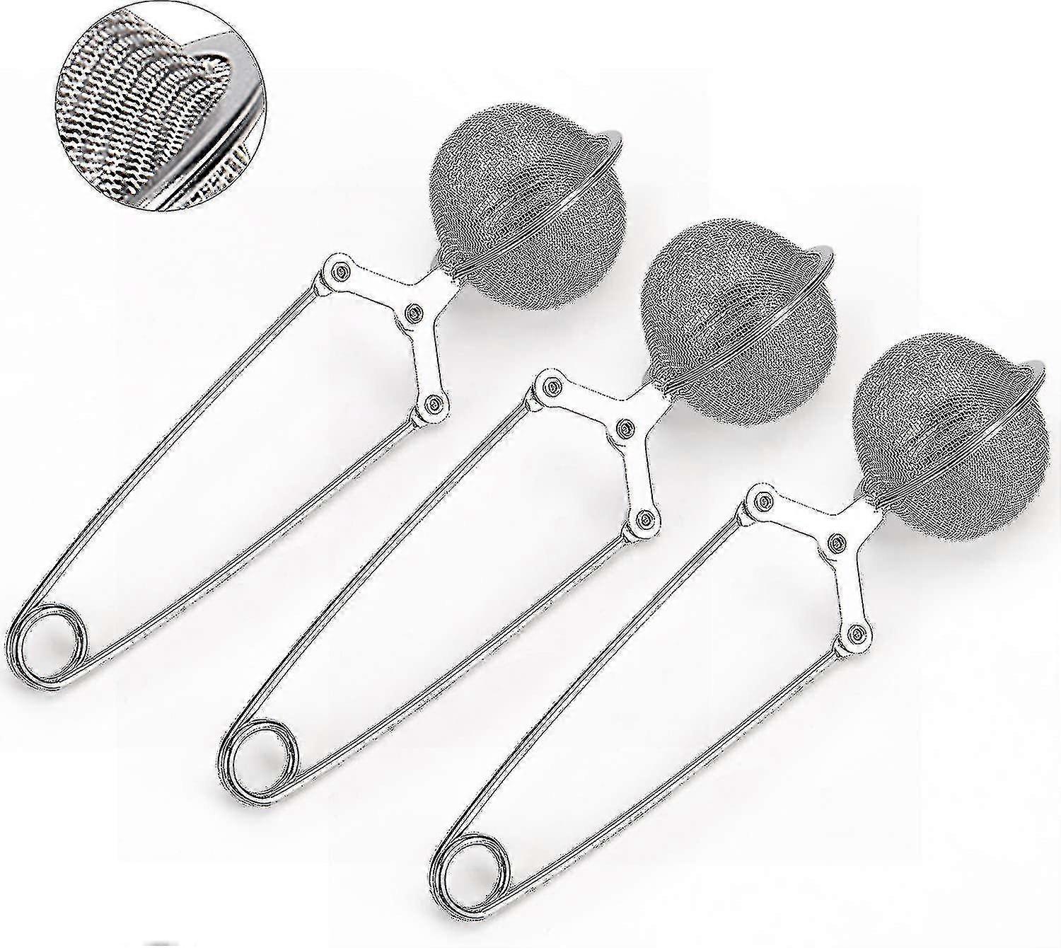 3 Pack Stainless Steel Tea Strainer With Handle Mesh Tea Balls Filter Infusers