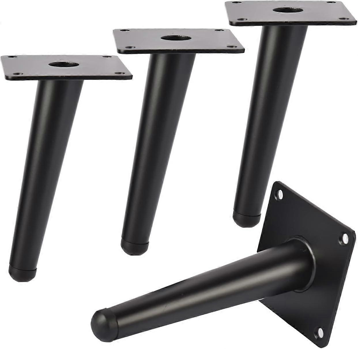 8 polegadas pernas de metal da mobília, 4pcs pernas inclinadas da mesa de metal com protetores de borracha e parafusos, DIY