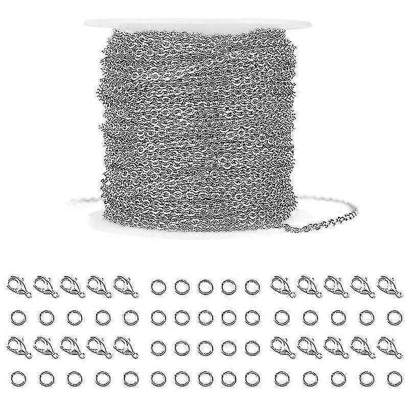 Cable Chain With Lobster Clasps And Jump Rings Compatible With Jewelry Making