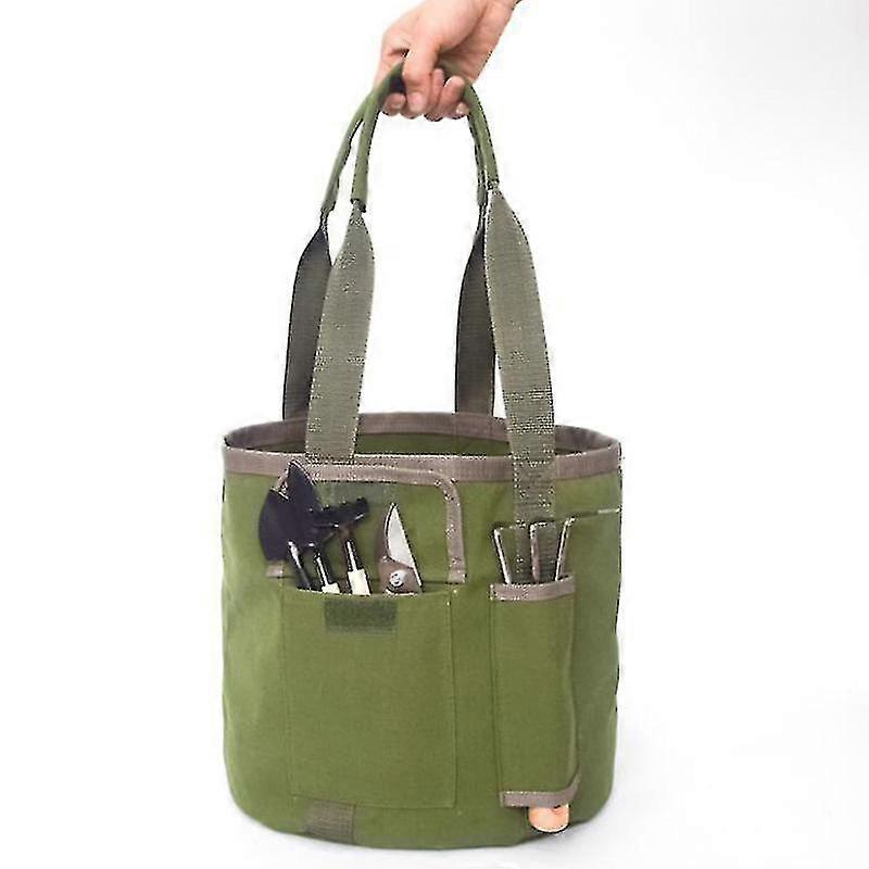 أدوات البستنة حمل حقيبة مع جيوب - دلو منظم الحديقة للنساء ، قماش قوي كبير ، مجموعة تخزين أدوات كبيرة سعة 5 جالون للبستاني (b