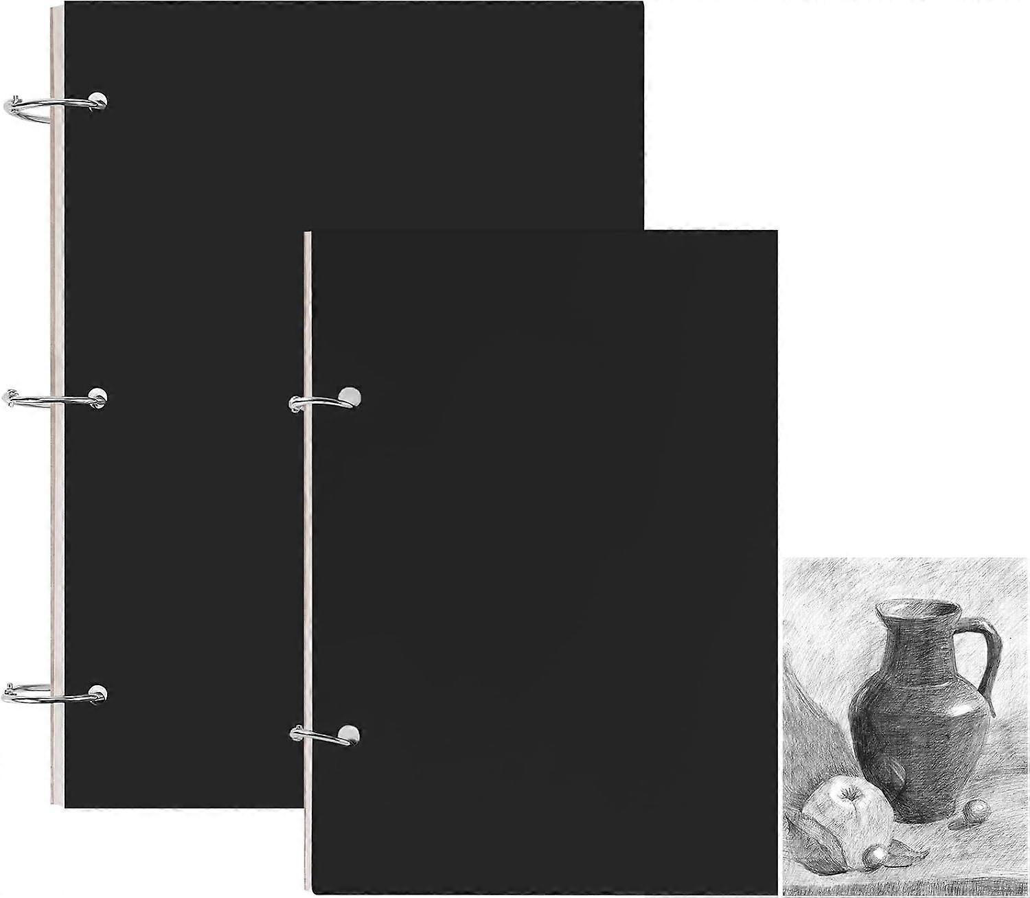 2 Pack A4 A5 Sketch Books, 70 Sheets 140 Pages Binder Binding Sketchbook Kraft Cover Sketch Pad for Drawing and Sketching