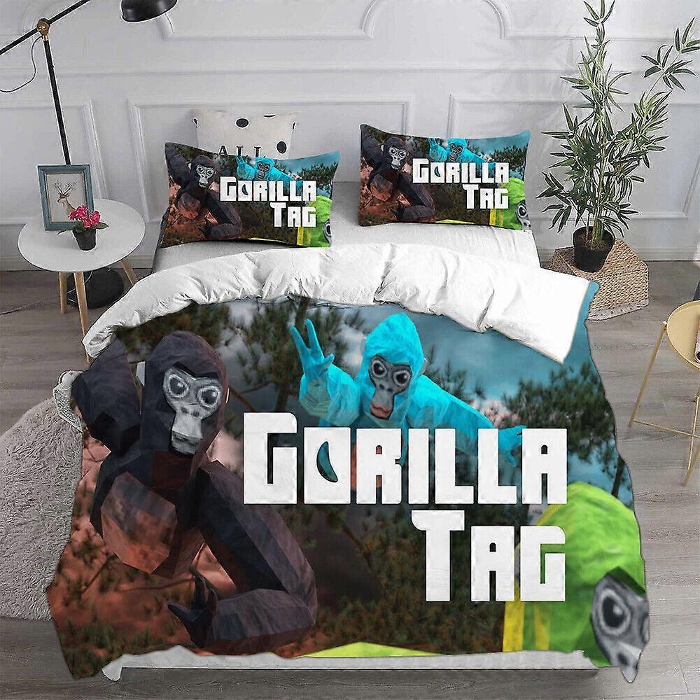 v377 Prześcieradła Cosplay Gorilla Tagmonke Poszwa na kołdrę Poszewka na poduszkę Poszewka na poduszkę Kołdra 3-częściowy zestaw pościeli (1 poszwa na kołdrę + 2 poduszki) y377