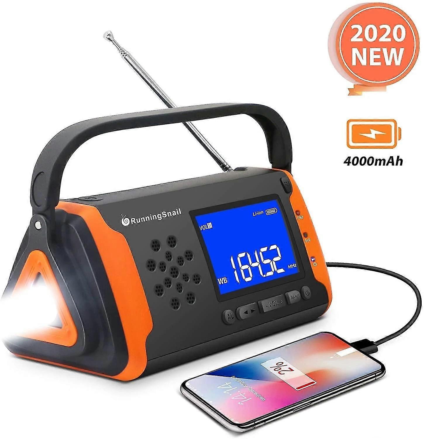 Handkurbel Solar Radio Portable Outdoor Notstromversorgung Digital LCD Display mit Sos Alarm Bluetooth Radio Music Player