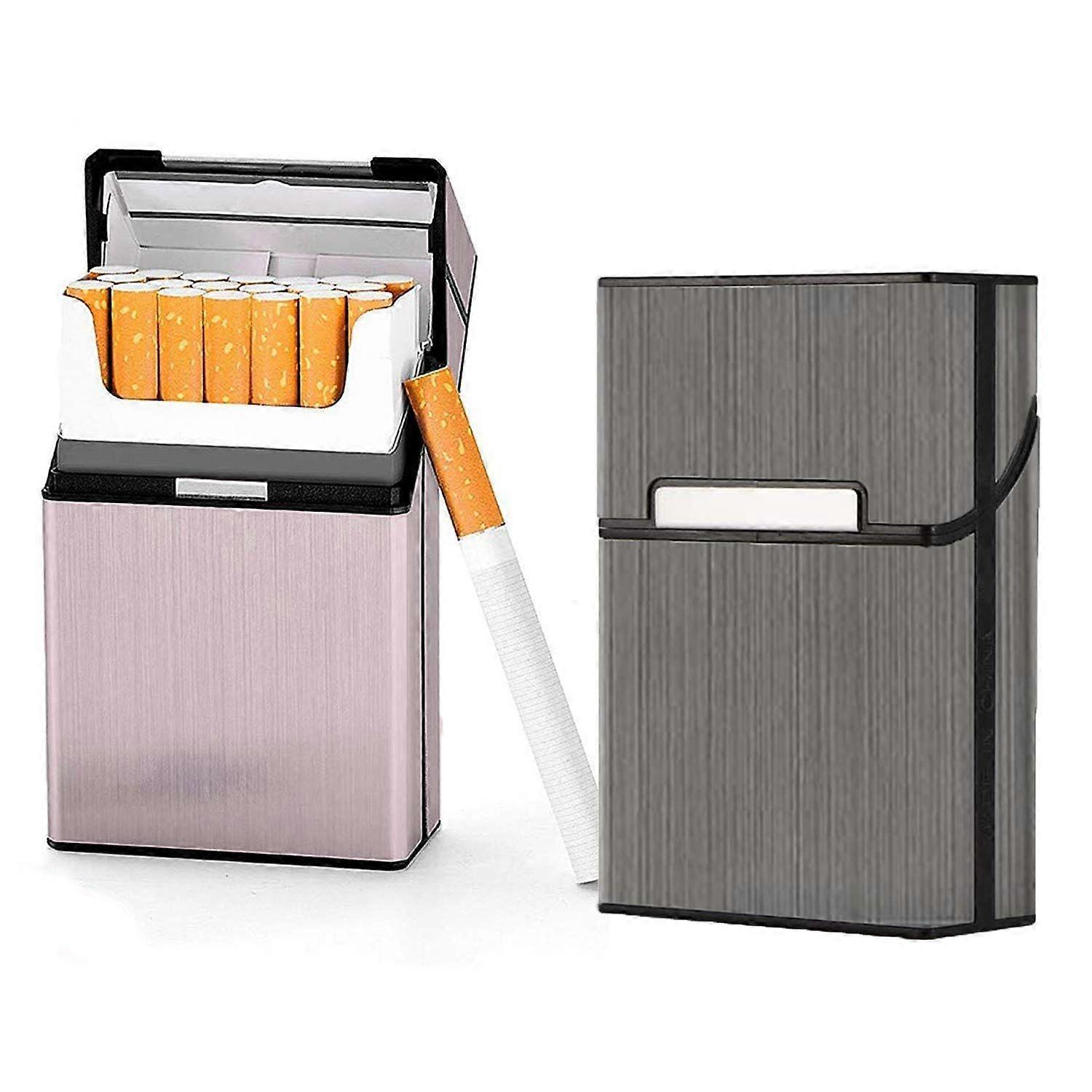 2-Piece Portable Sealed Cigarette Boxes  Anti-Compression, Pink & Black