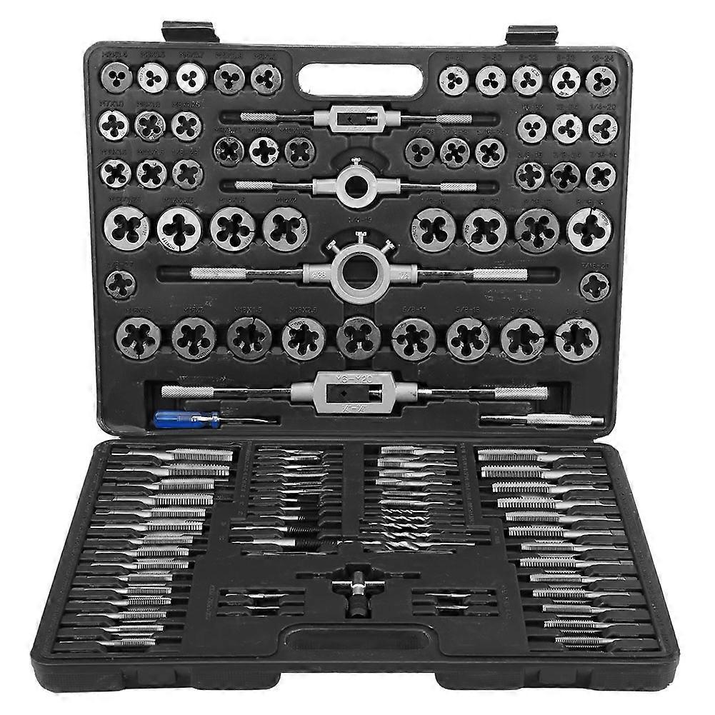 115PCs Tap Die Set Thread Repair Hardware Hand Tool Corrosion Resistance Alloy Steel