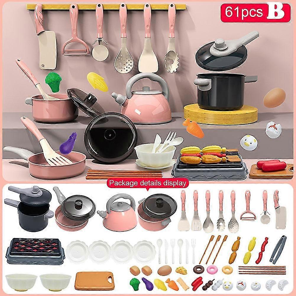 Children's Simulation Kitchen Utensils Set, Mini Cooking Toys Cooker Tableware