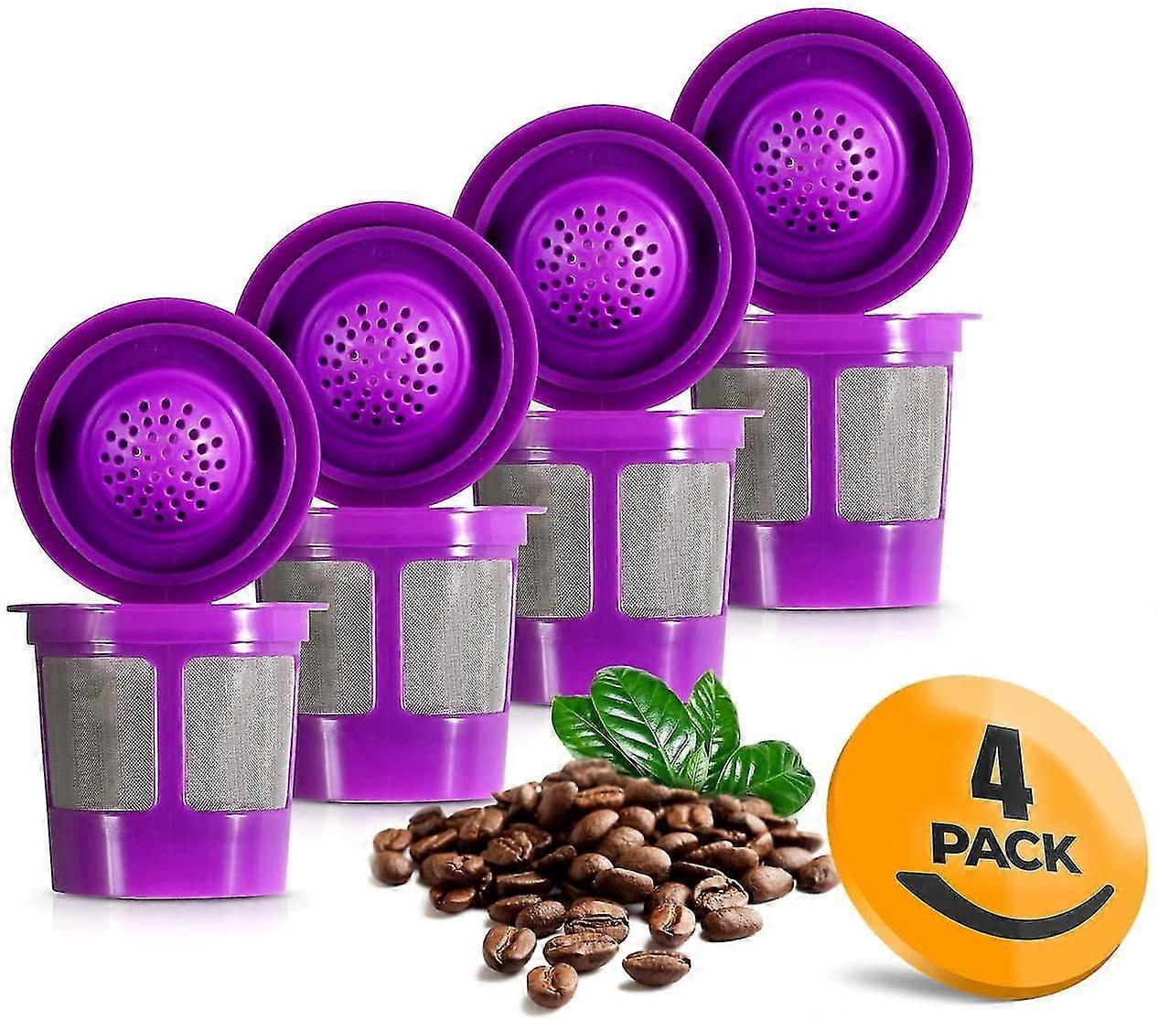 Reusable Compatible Filter Cups For Keurig 1.0 2.0 Manes (4-pa) - Fits Most Keurig Brewers (see Full List)