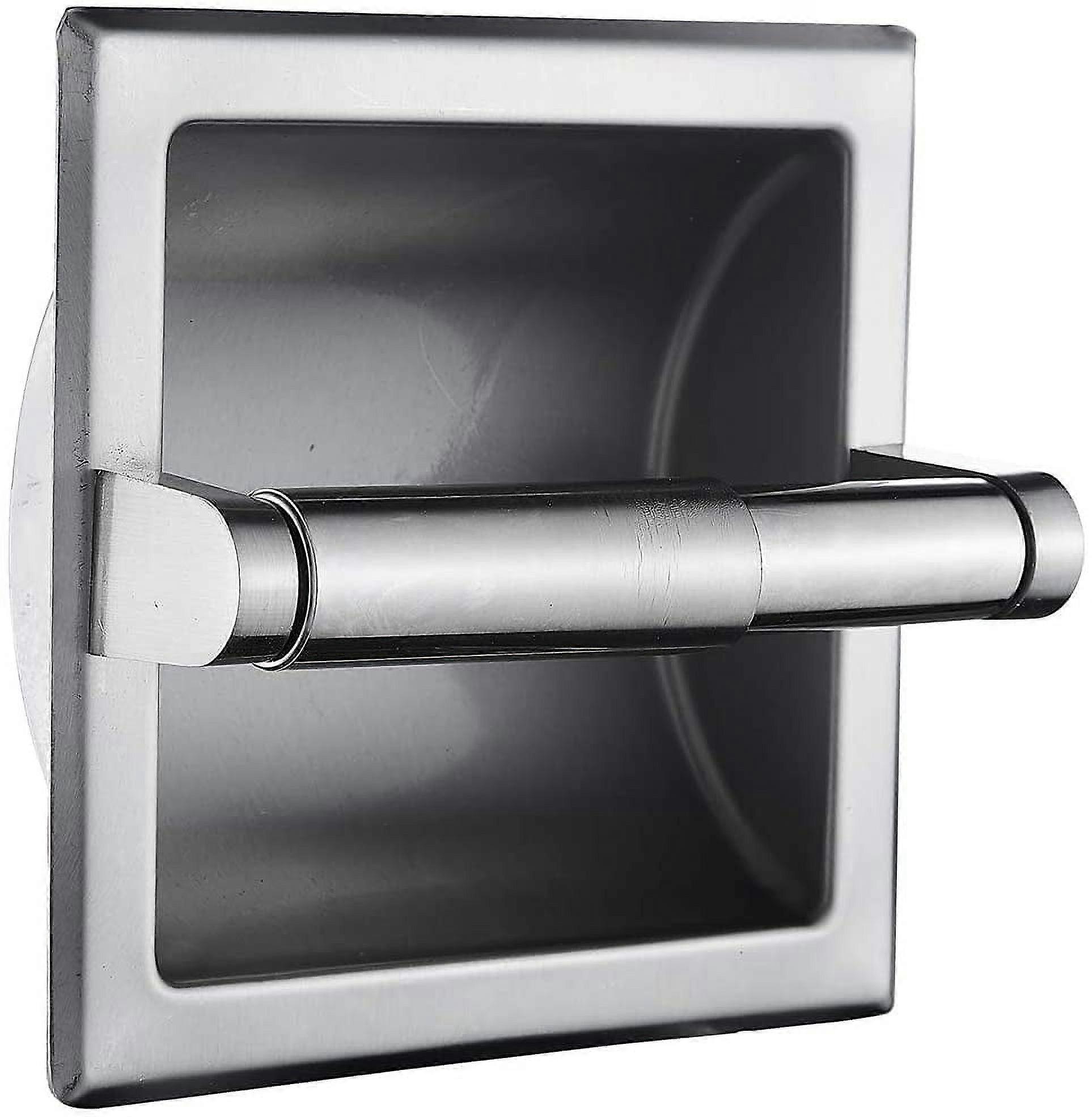 Stainless steel concealed tissue holder - brushed