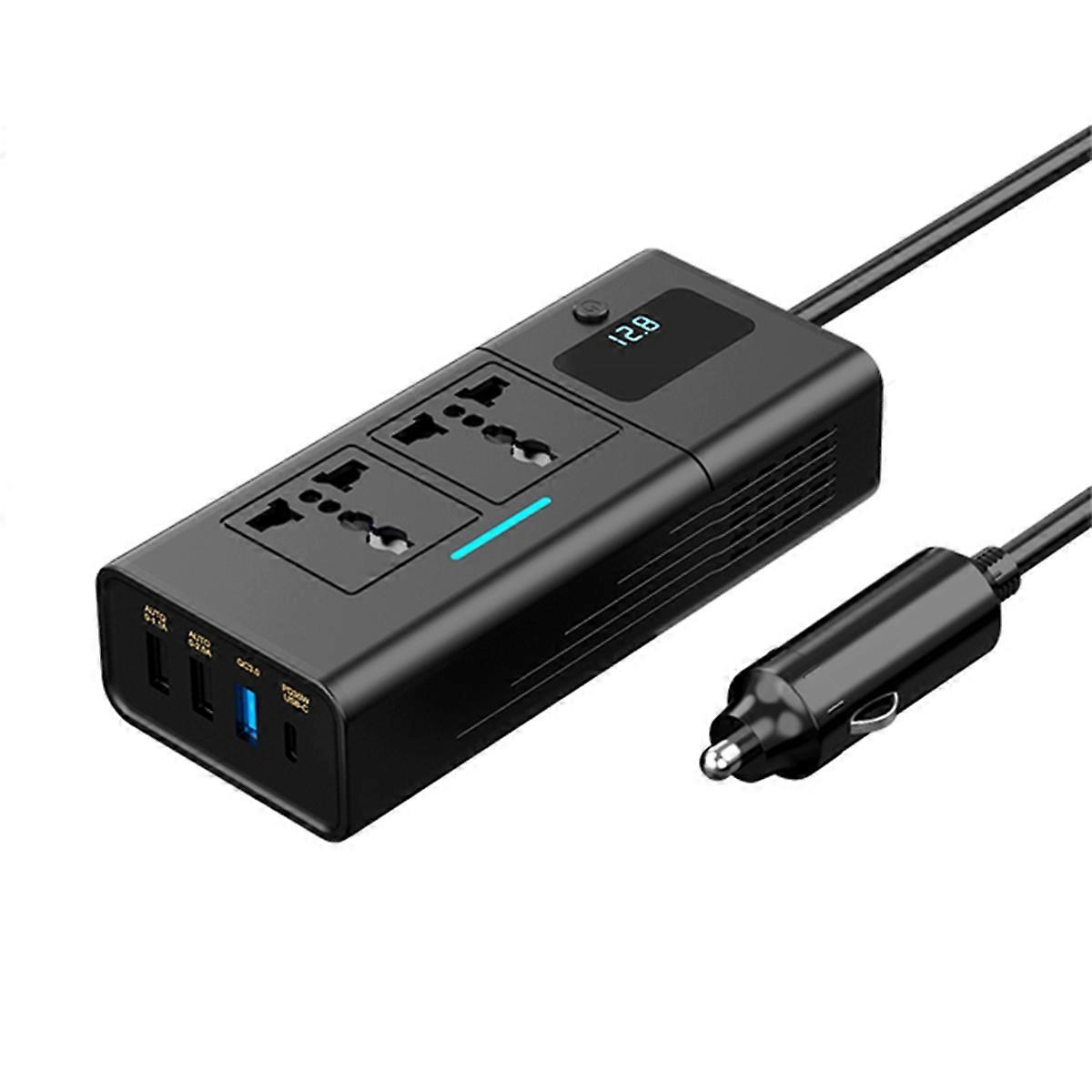200W Car Inverter DC 12V to AC 220V Inverter PD QC3.0 4USB Ports Dual Car Power Inverter Adapter