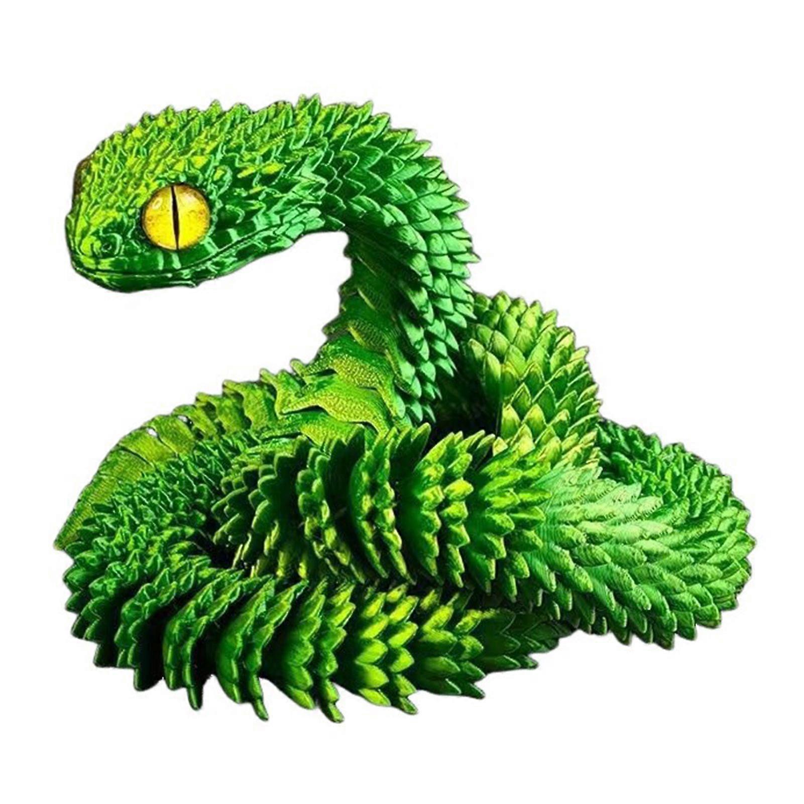 3D Printed Figures Snake Toys Glow-in the Dark Articulated Stress Relief Fidgets Toy Desktop Ornament