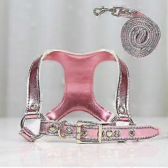 Soft Leather Dog Collar and Leash Set Adjustable Lengths Leash for Small Medium Large Dogs Size M