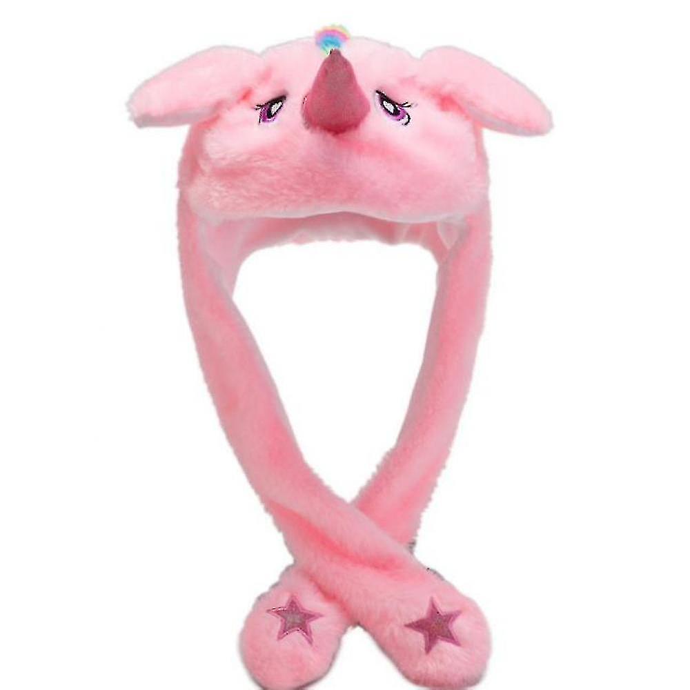 Funny Plush Hat With Bunny Ears Moving Jumping