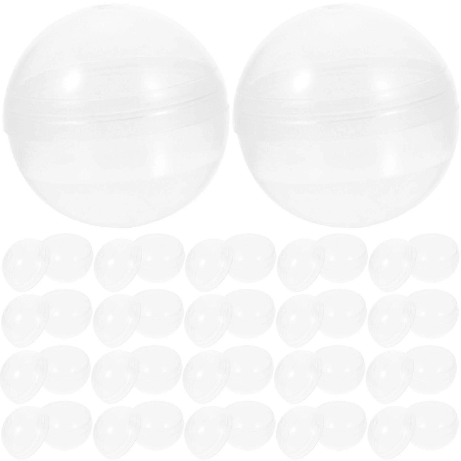 50pcs Plastic Transparent Balls Multi-purpose Twisted Round Balls Clear Fillable Grab Balls