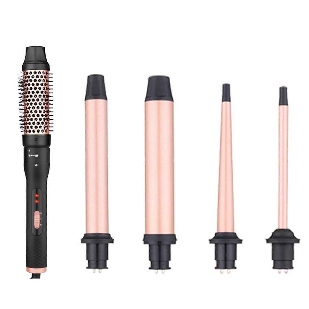 5 in 1 Curling Iron, Hair Curling Wand Set with Curling Thermal Brush&4 Interchangeable Ceramic Curling Wand,Fast Heating Hair Wand Curler