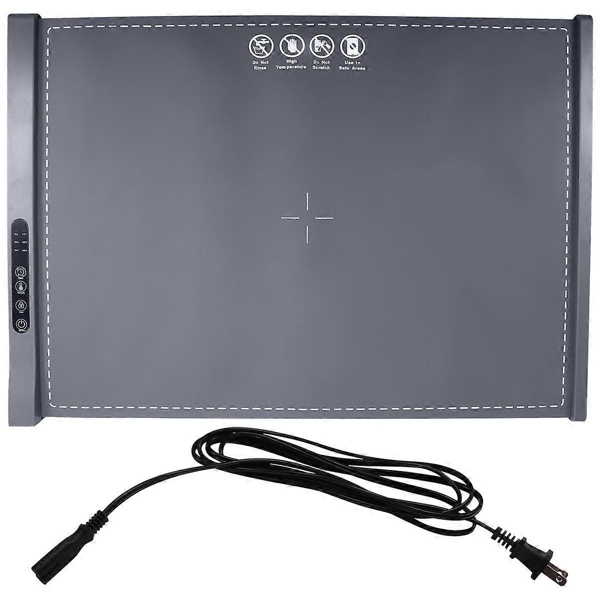 Heating Tray Home Silicone Warming Plate Foldable Food Table Heat Insulation Plate with 3 Adjustable Temperature (US), A