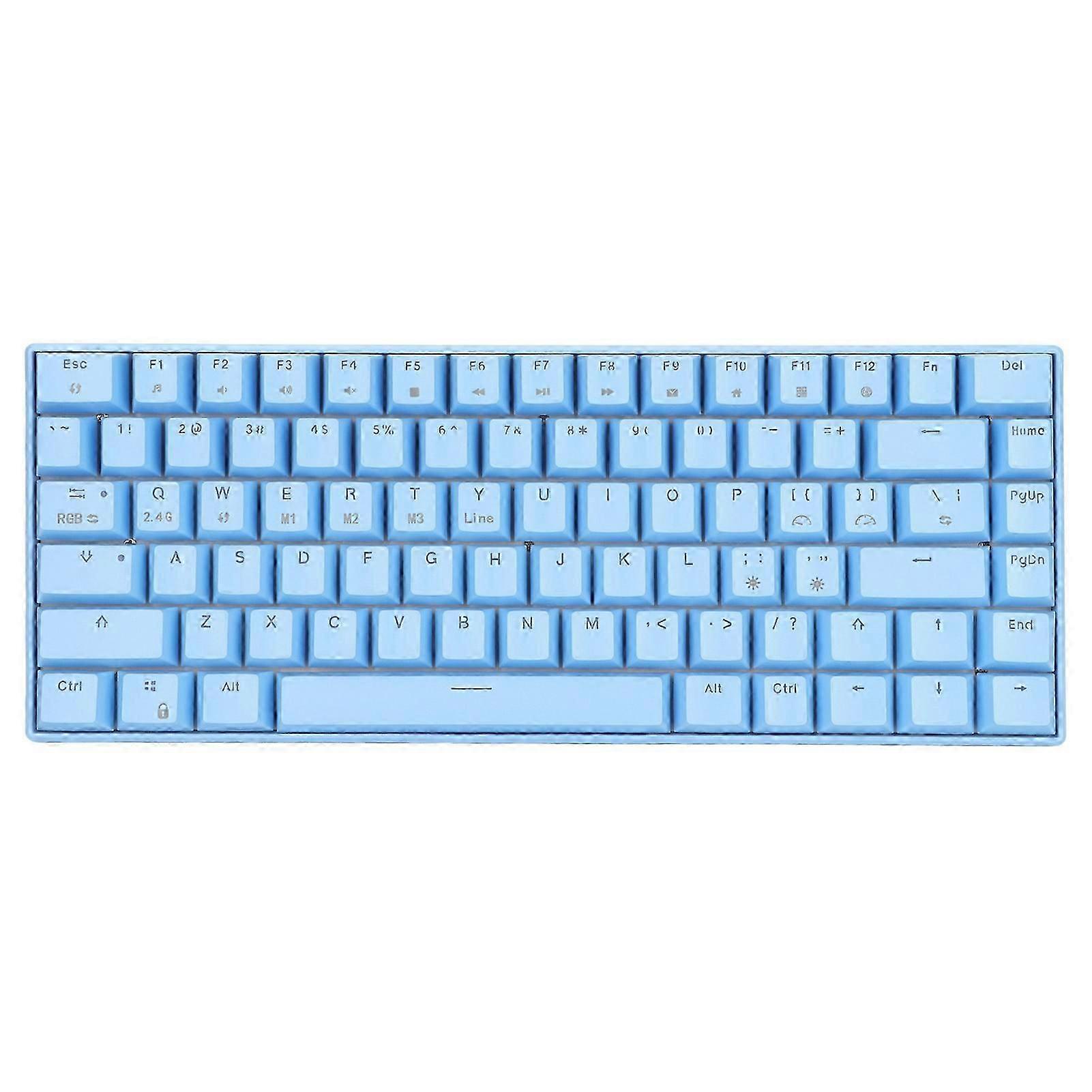 Mechanical Keyboard 82 Keys Rgb Three Modes Support Wireless 2.4g Bt3.0 Ergonomic 1800mah Battery Wired Keyboardbrown Switch