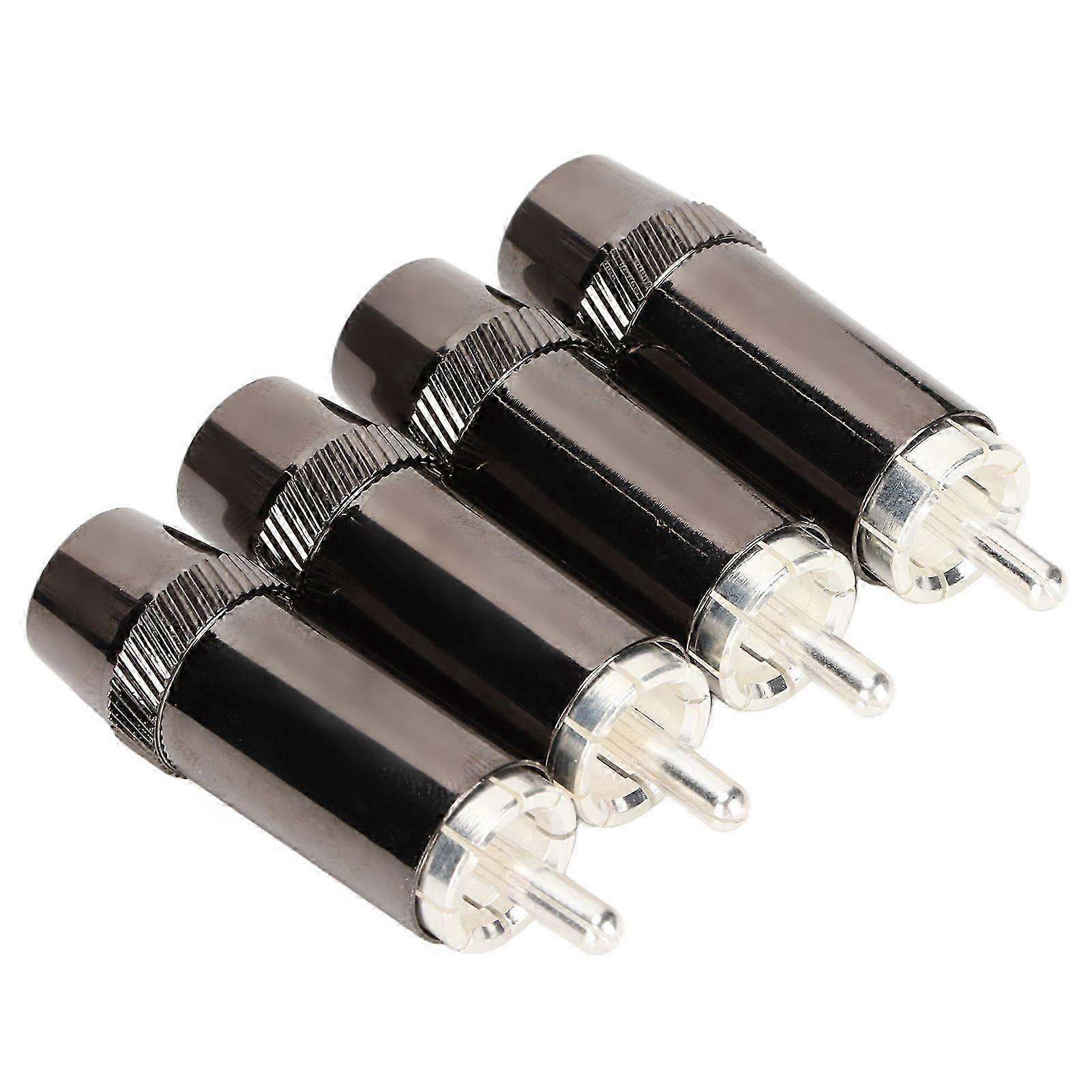 4pcs Rca Sound Plug Silver Plated Rca Male Plug Connector Professional Sound Equipment