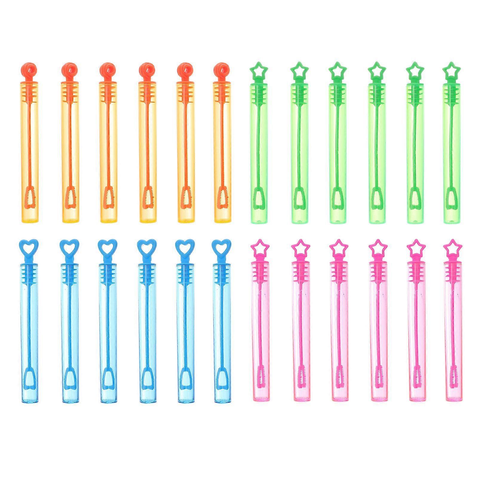 24 Pcs Empty Bubble Wands Kids Mini Bubble Wands Summer Toys(Random Color)