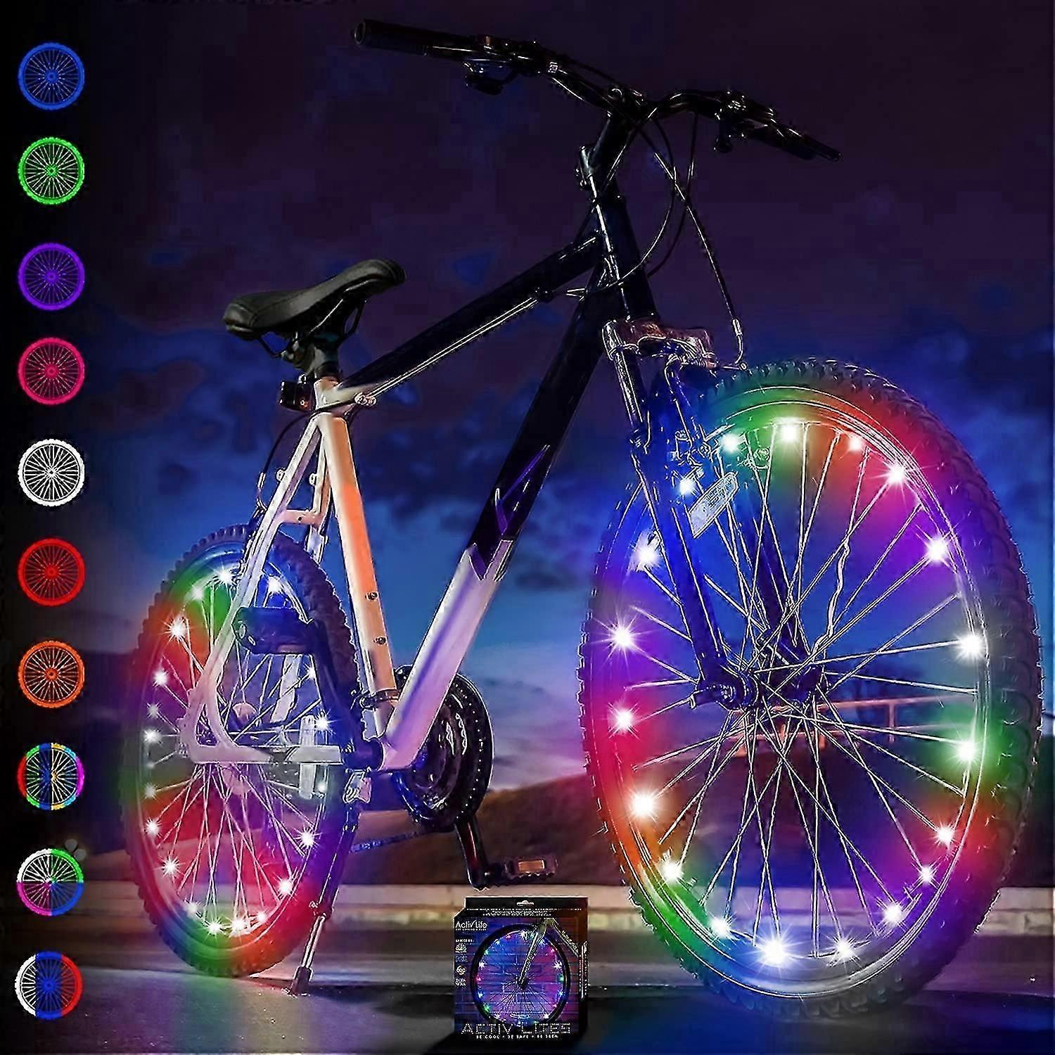 2 Pack Tires LED Bike Wheel Lights with Get 100% Brighter and Visible from All Angles for Ultimate SafetyMulticolor