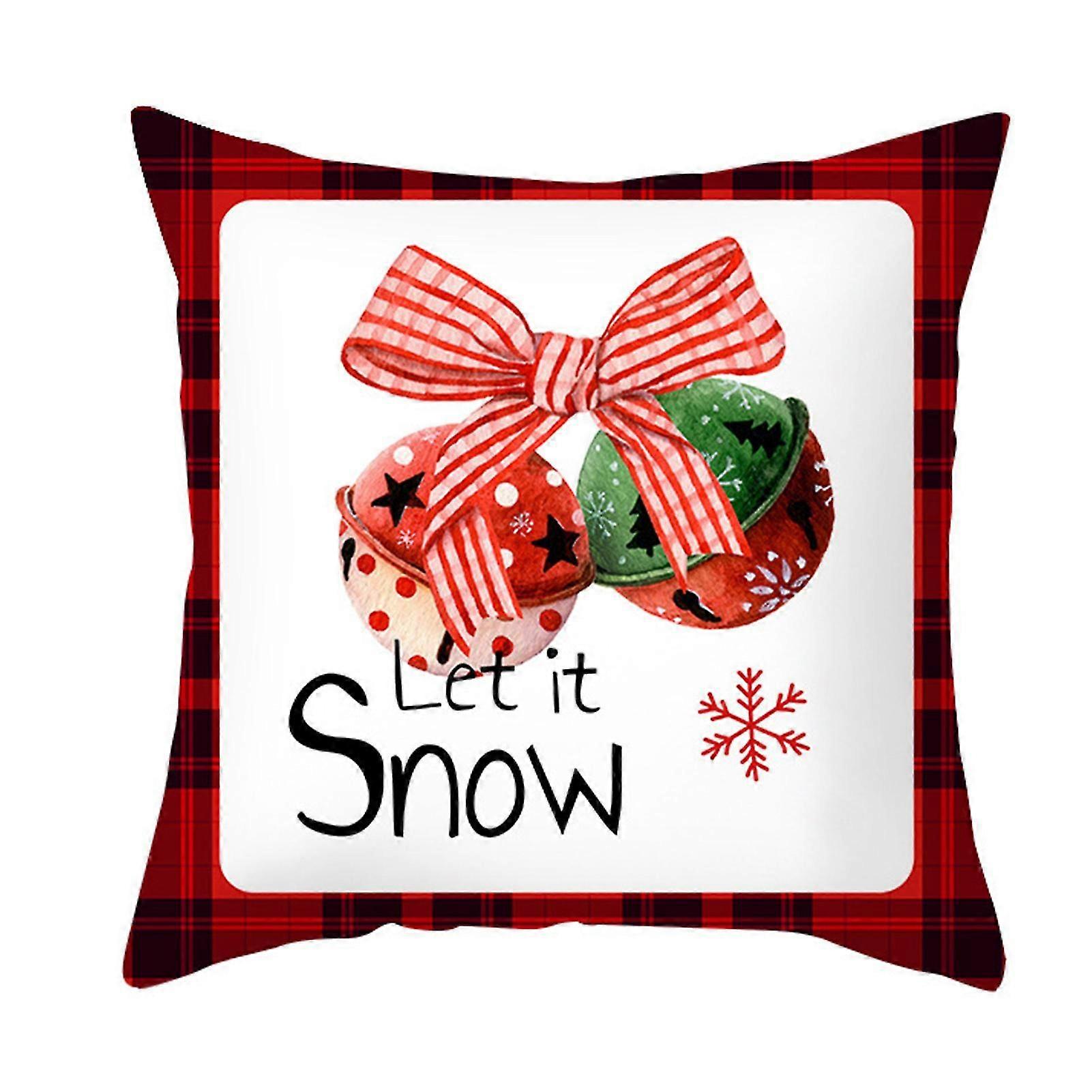 New Throw Pillow Cushion Soft Wear Resistant Polyester Peach Skin Multi-style Fine Stitching Christmas Style Pillow Case for Sofa