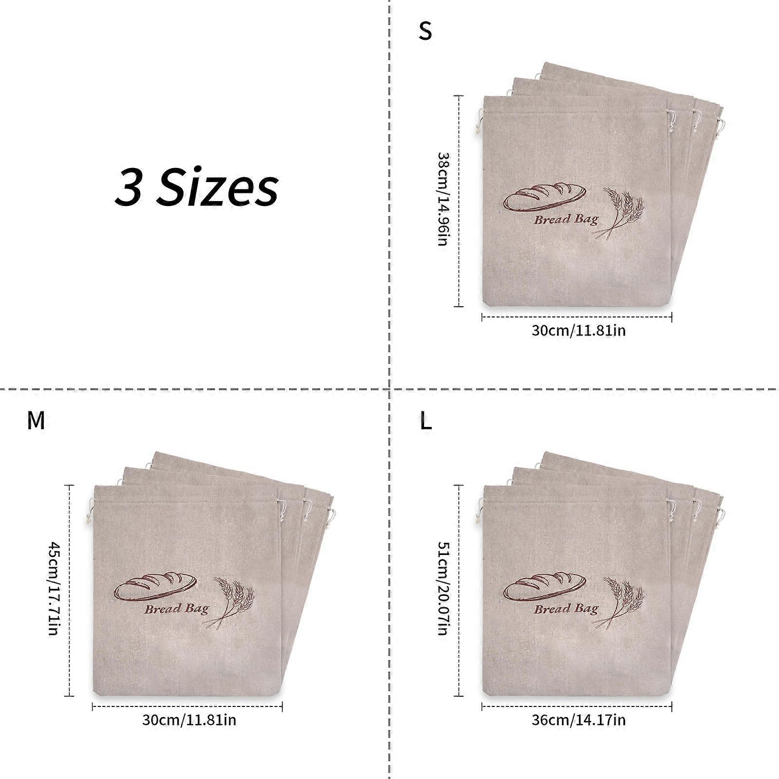 Large Capacity Linen Bread Bag with Inner Lining Moisture Proof Sourdough Bread Storage Pouch Practical Drawstring Bag