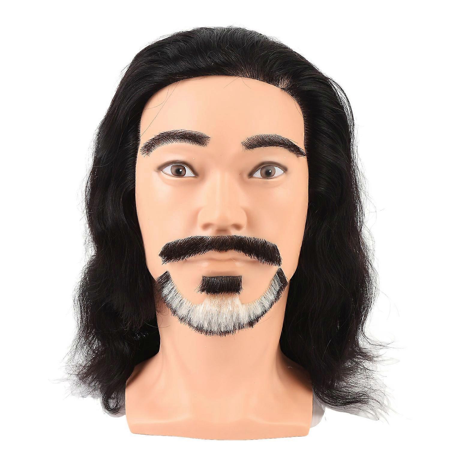 Male Mannequin Head with Beard Simulation Beard Head Model Hair Styling Barber Manikin Head Doll Hea
