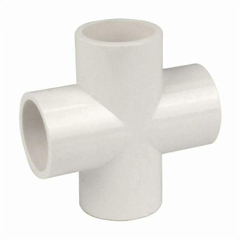 4 Way Cross Pvc Fitting High Tensile, Acid And Alkali Resistant Ultra-deep Sleeve For Safer Attachment, For Diy Pvc Structures, 10pcs