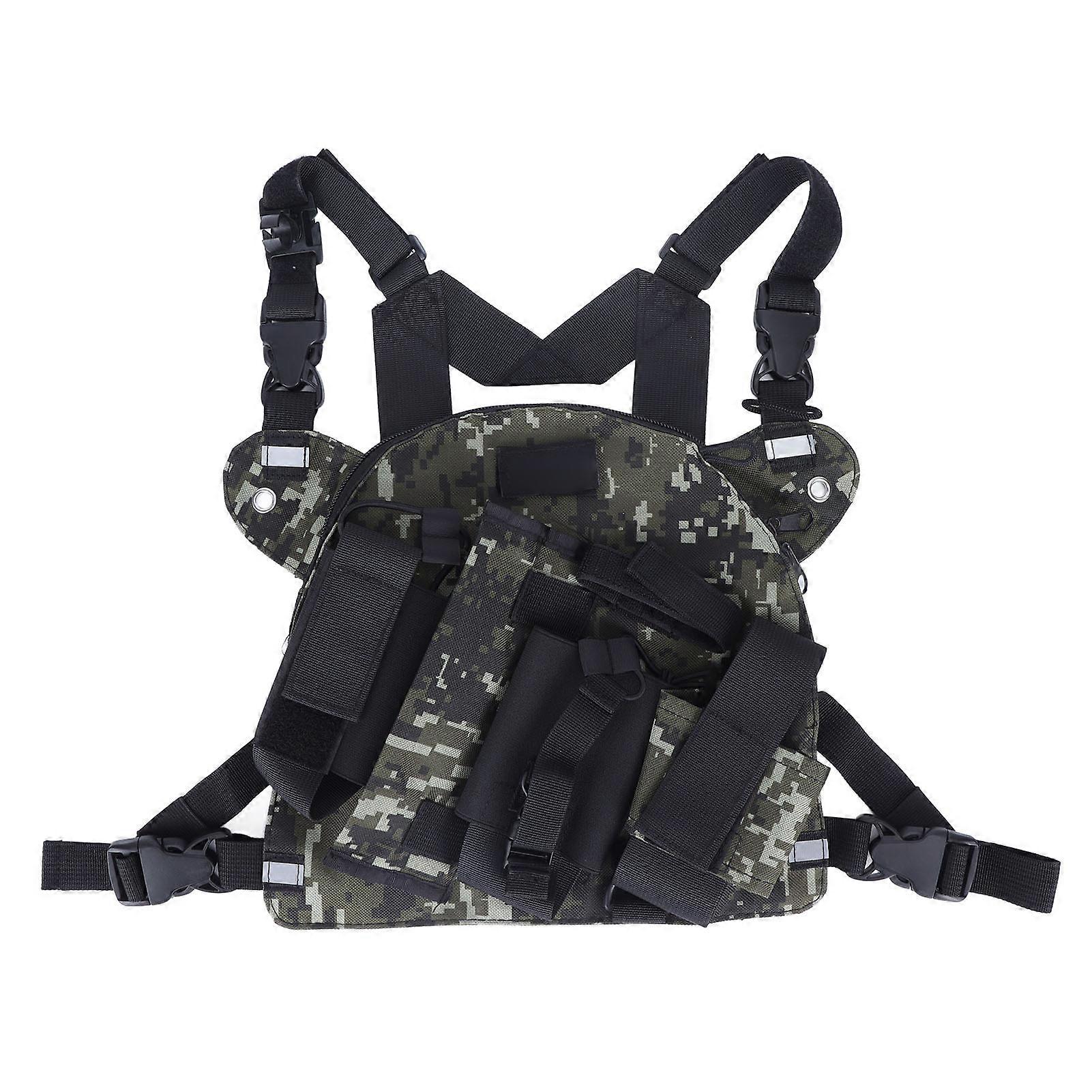 Versatile Radio Chest Harness: Adjustable Walkie Talkie Bag with Large Storage Capacity