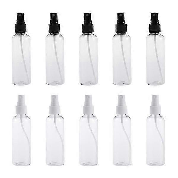 10pcs 100ml Clear Empty Plastic Spray Bottles Travel Atomizer Portable Refillable Cosmetic Containers (random Spray Nozzle Color)
