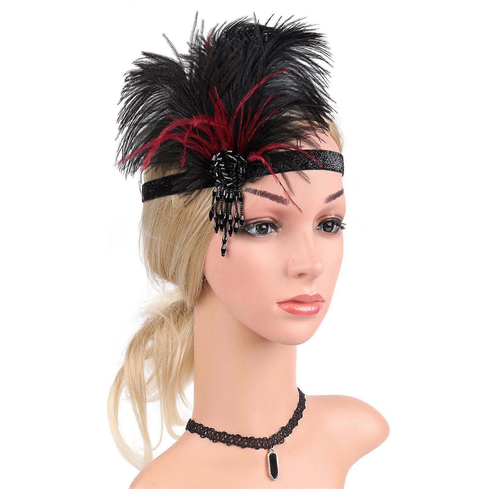 Burgundy Flapper Headband Burgundy Great Gatsby Headpiece Flapper