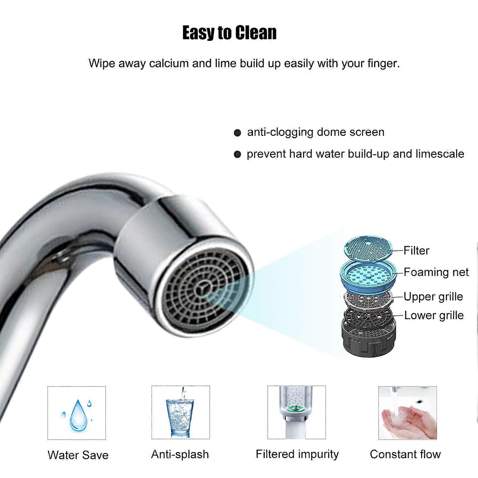 Foldable Faucet for Motorhome 360°Rotation Kitchen Faucet Sink Single-Handle Water Taps with Cold & Hot Water Inlet Hose Copper Swivel Faucet for RV