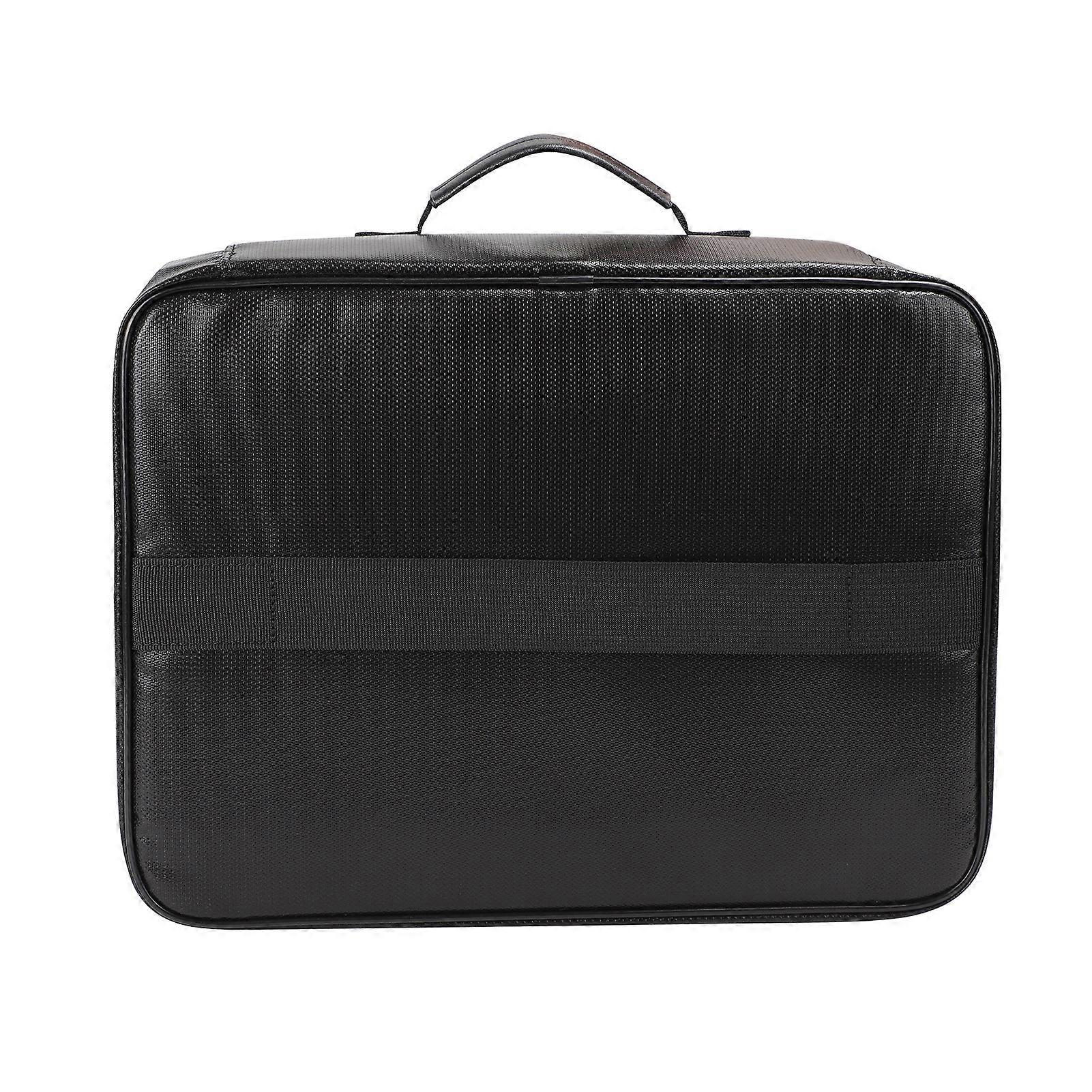 Fireproof File Document Bag Safety Organizer Zipper Closure Fire & Water Resistant Money Pouch Multi-Layer Card Case with Lock for Home Office Travel