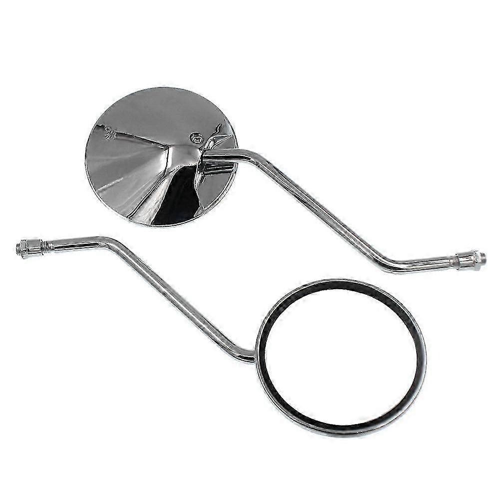 1 Pair Motorcycle Scooter Mirrors Universal Motorbike Rear View Mirror 8mm Round Oval Convex Mirror