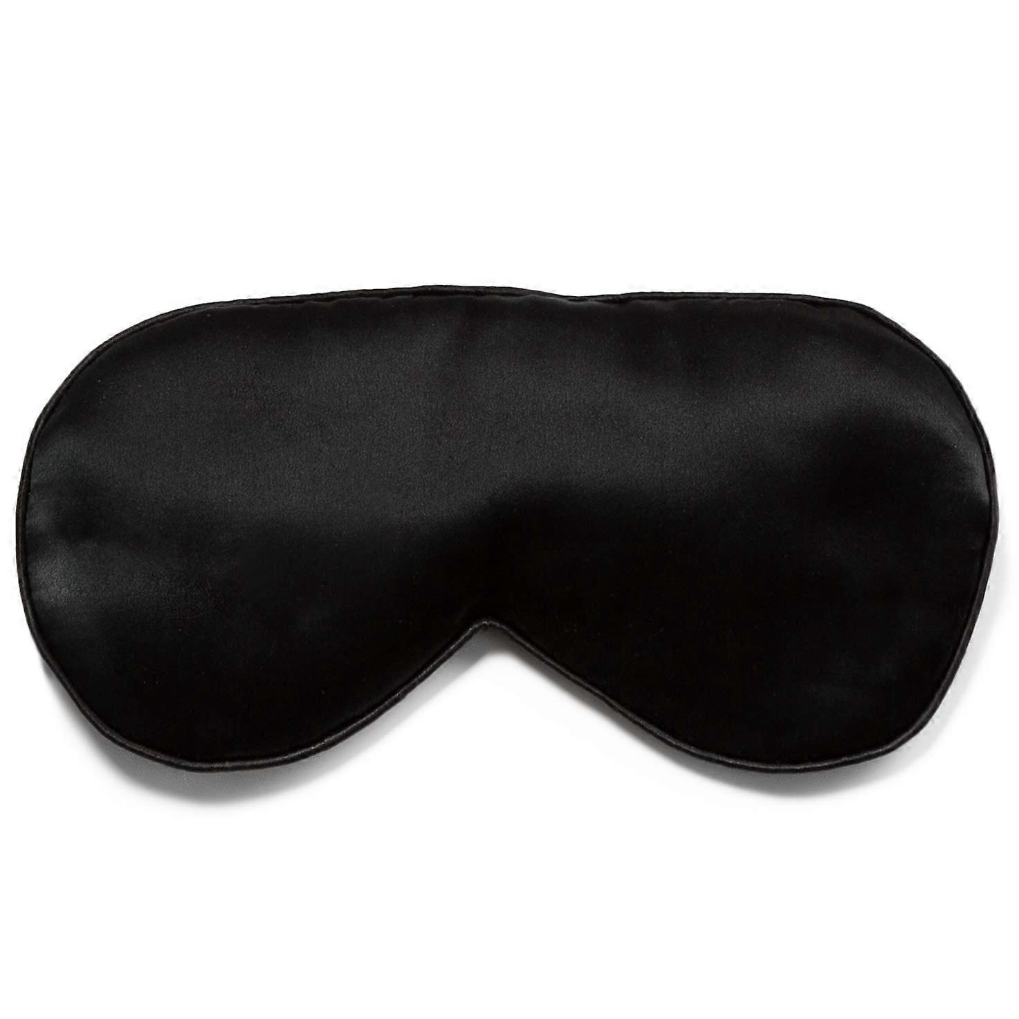 25 MOMME Pure Mullet Silk Sleep Eye Mask Adjustable Strap Black Color for Comfortable Sleep and Light Blocking