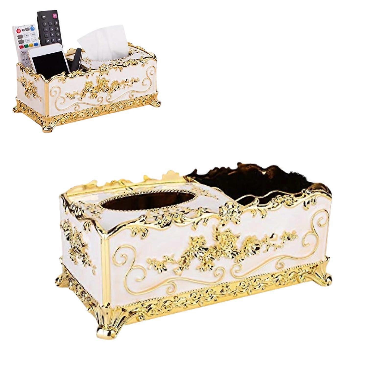 European style floral carved tissue box cover (home rectangular)