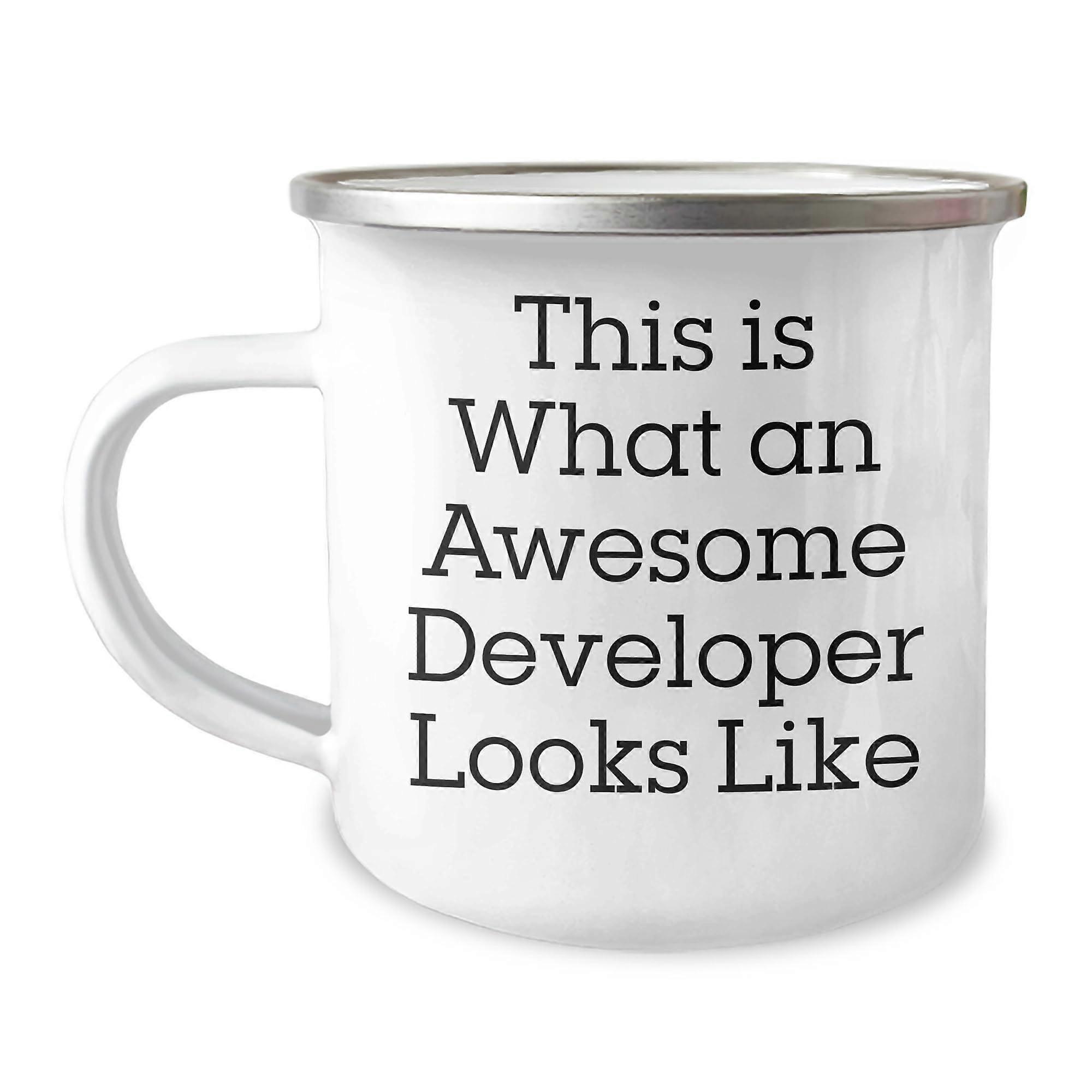 Gift Ideas for Awesome Developers - Funny Quote Camping Mug Birthday for