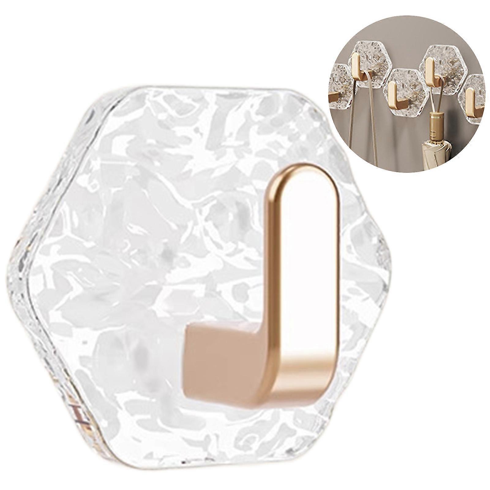 Wall Mounted Towel Hanging Hooks Hexagonal Adhesive Seamless Hook